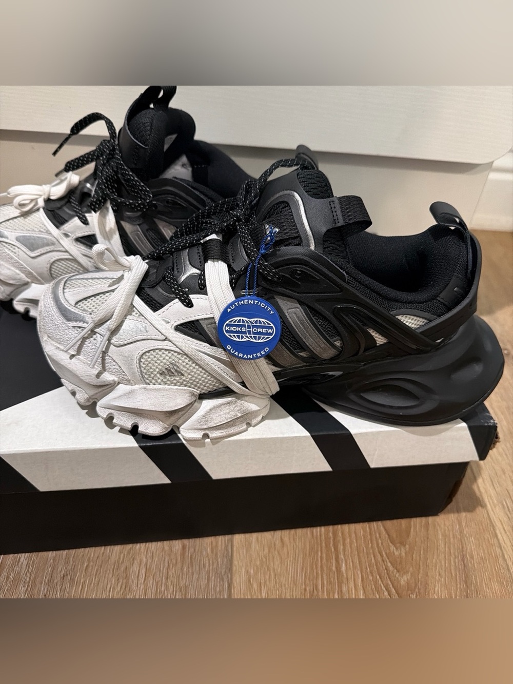 adidas Two-Tone Black and White Athletic Sneakers